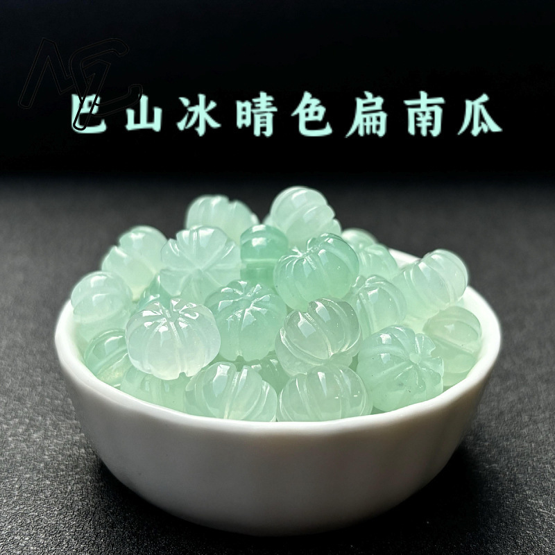 Beading - 10pcs 녹색 옥 호박 구슬 DIY