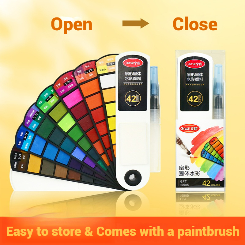 Watercolor Paint Set Solid Pigment - 18/24/42/60색 고체 수채화 물감 세트 접이식