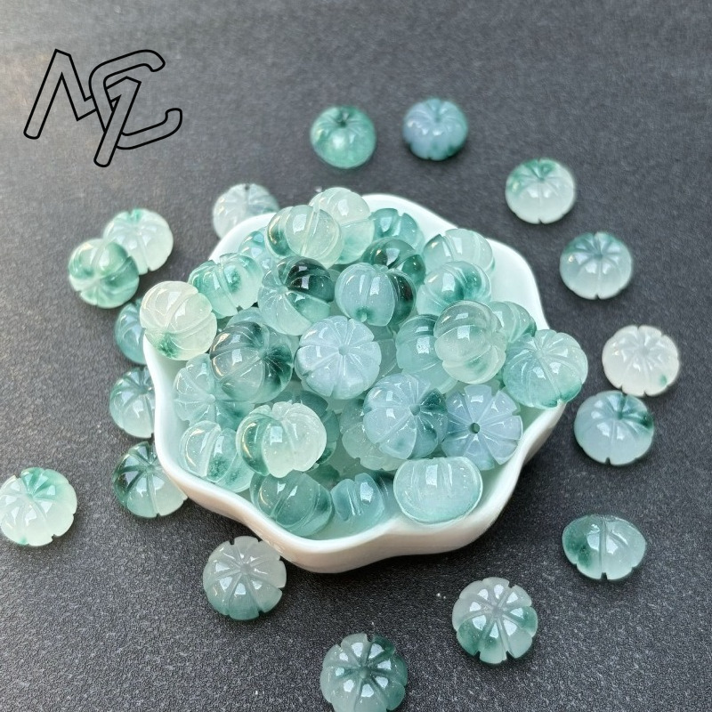 10pcs 녹색 옥 호박 구슬 DIY 귀걸이 팔찌 매력 - Beading 리뷰 및 가격