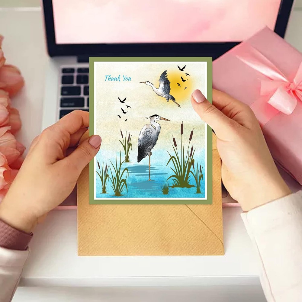 헤론 클리어 우표, 습지 실루엣, 호수 리드, 실리콘  - Clear Silicone Stamps For Card Making 리뷰 및 가격