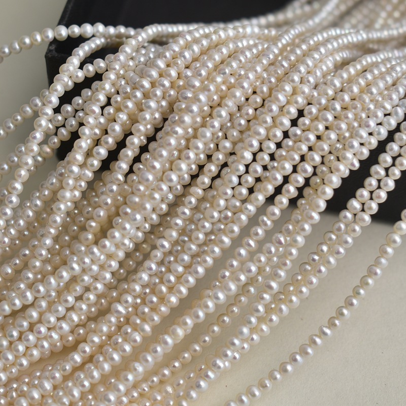 천연 담수 진주, 흰색, 3~7mm 크기의 납작한 둥근 - Beading 리뷰 및 가격