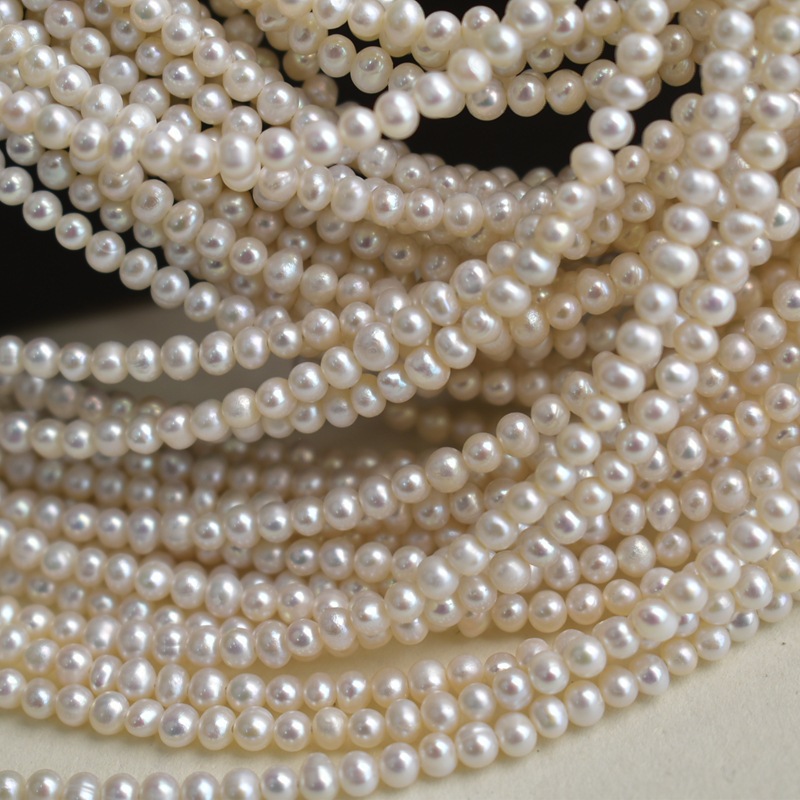 천연 담수 진주, 흰색, 3~7mm 크기의 납작한 둥근 - Beading 리뷰 및 가격