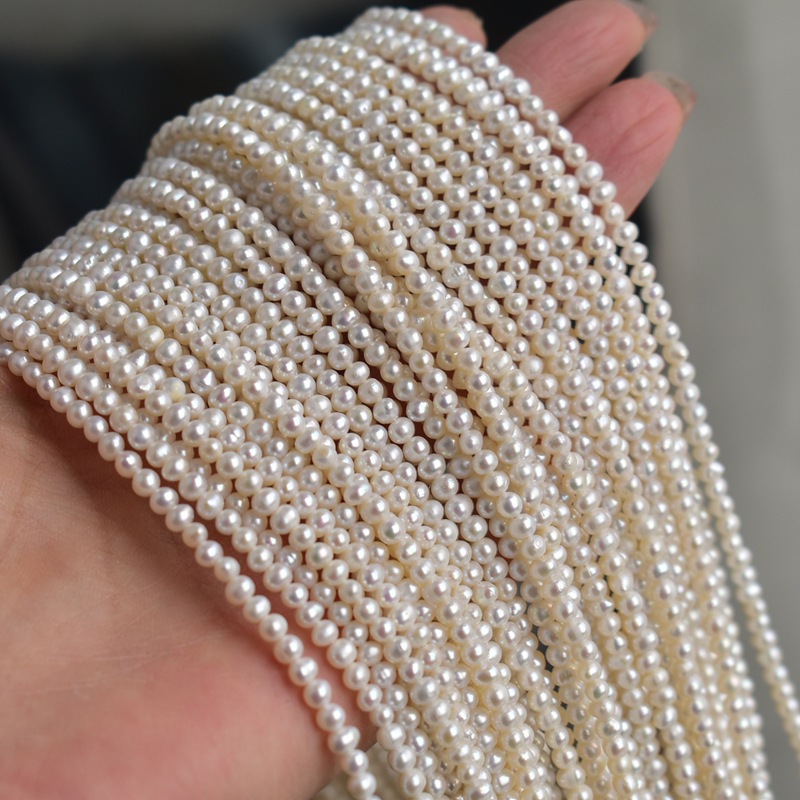 천연 담수 진주, 흰색, 3~7mm 크기의 납작한 둥근 - Beading 리뷰 및 가격