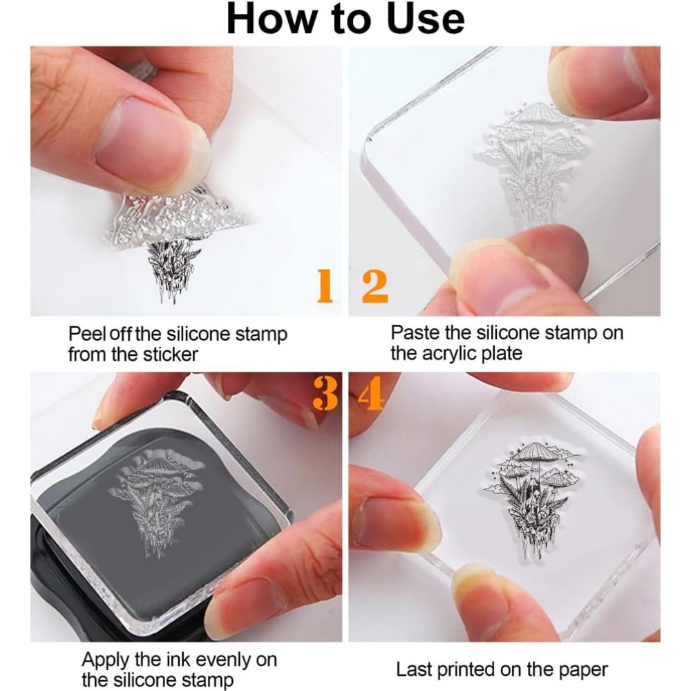 버섯 투명 스탬프, 식물 실리콘 스탬프 잎 투명 고무  - Clear Silicone Stamps For Card Making 리뷰 및 가격