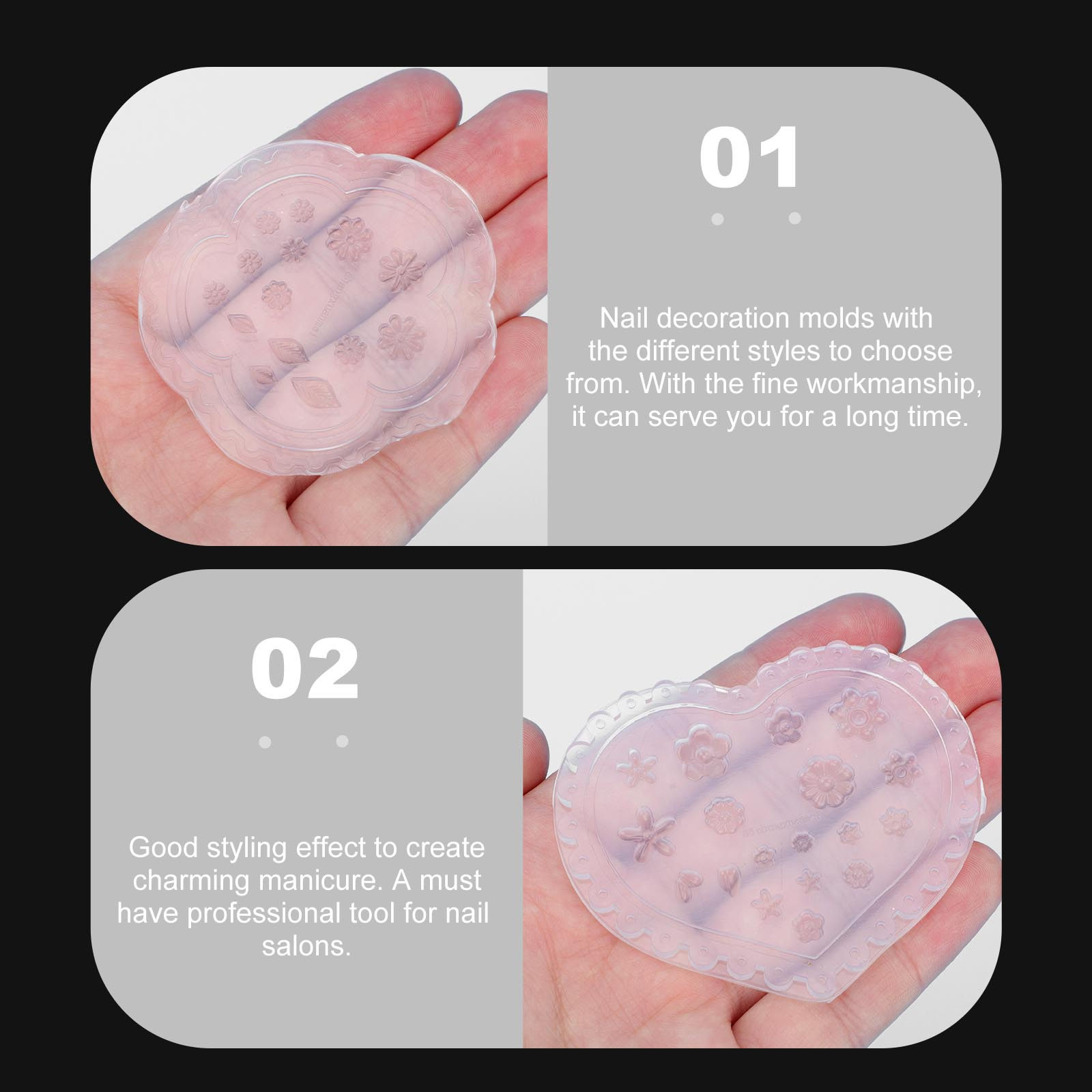 3개 세트의 재사용 가능한 네일 아트 실리콘 몰드, 매 - Silicone Epoxy Resin Molds Set 리뷰 및 가격